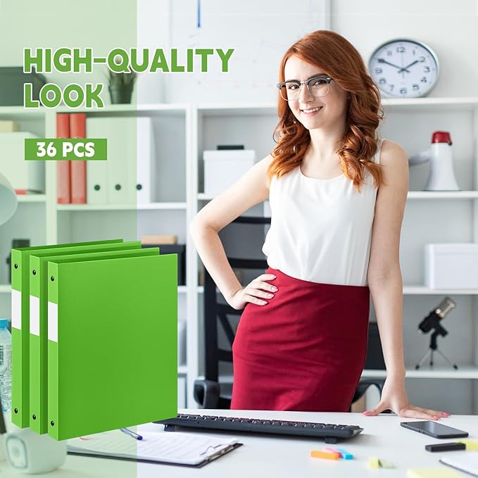 Henoyso 36 Pcs 3 Ring Binder 0.5 Inch Round Fits Letter Size 8.5'' x 11'' Paper - Image 6