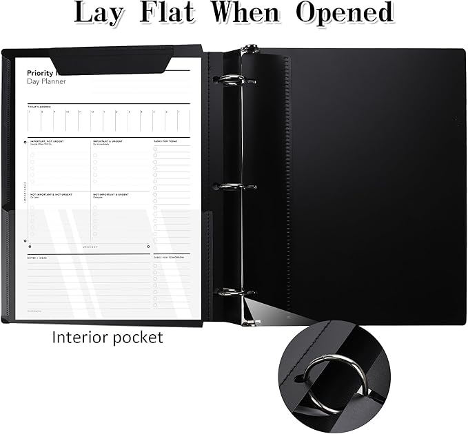Tashkummy 360° Pivotable 3 Ring Binder, Upgraded Foldable Binders 1 inch 12 Pack - Image 3