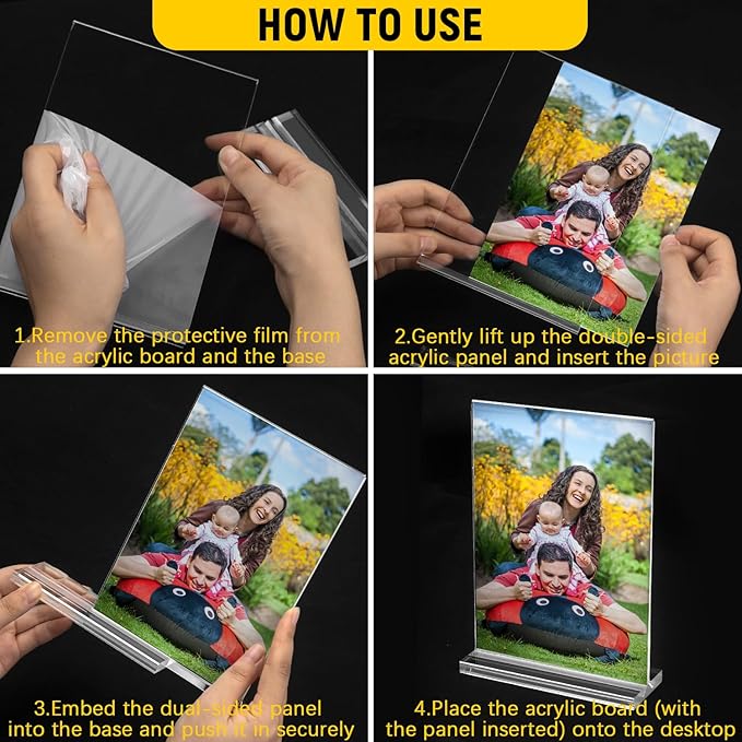 Dynta Acrylic Sign Holder 8.5 x 11 Inches 14 Pack Double Sided Clear Display - Image 5