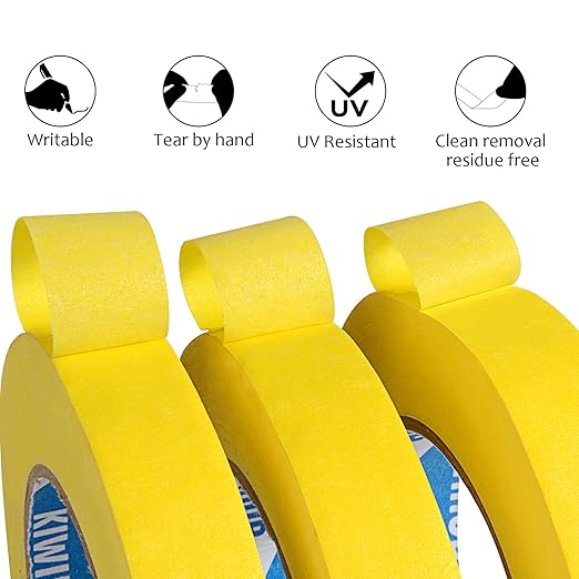 KIWIHUB Yellow Painter's Tape, 1 inch x 60 Yards - Image 2