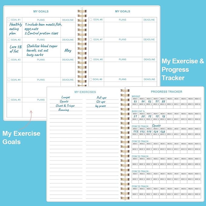 Simplified Fitness Journal for Women & Men, A5 Workout Journal/Planner Daily - Image 4