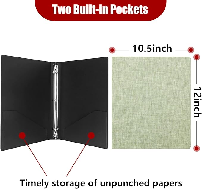 Vienrose 3 Ring Binder 1 Inch Round Rings - Image 3