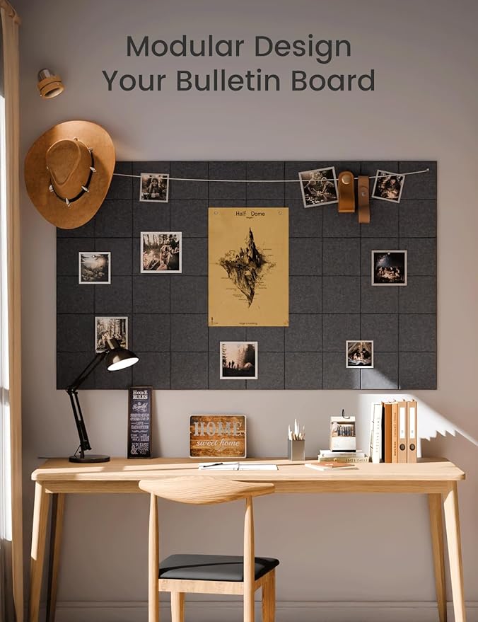 Fluxynara Large Felt Bulletin Board 48" x 36" Cork Board Alternative-12 Pack - Image 5