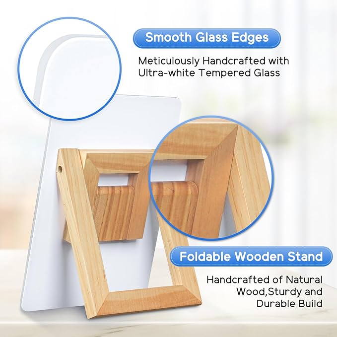 WALGLASS Desktop Glass White Board 9.5"x 6.7" - Image 3