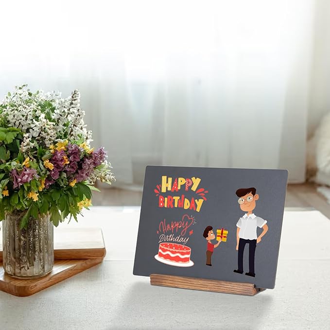 JDEA Desk Chalkboard Wood Sign Double-Sided Chalkboard - Image 5