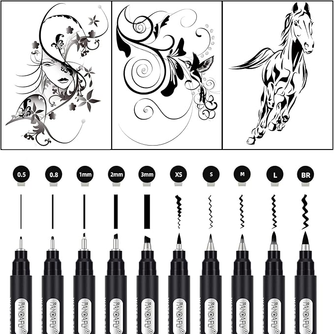 PANDAFLY Calligraphy Pen, 10 Size Calligraphy Pens - Image 3