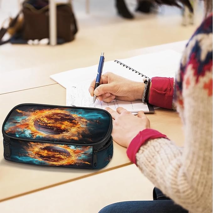 Pardick Pencil Case，Basketball Fire Big Capacity Pencil Pouch Coin Pouch - Image 7