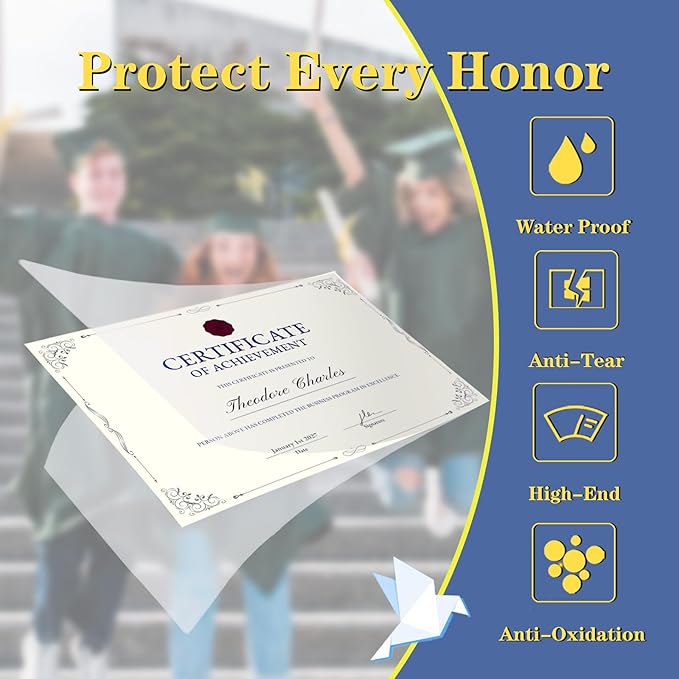 30 Pcs Certificate Holders 8.5 x 11 Additional 30 Pcs Plastic Film, Diploma - Image 5