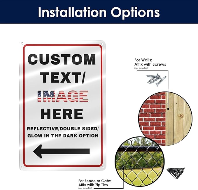 Custom Sign Left or Right Arrow, Glow in the Dark/Reflective Option, Customize - Image 8