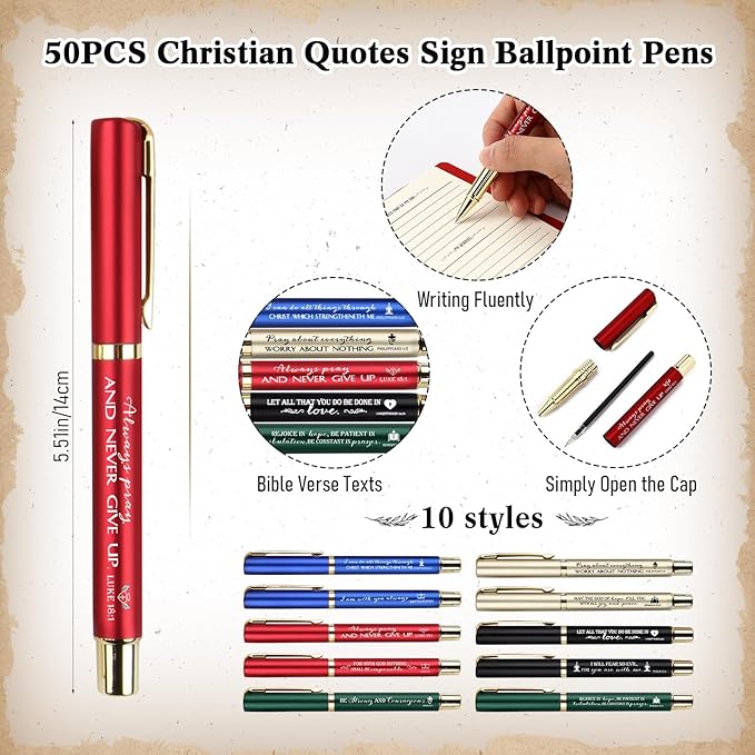 Spakon 50 Set Valentine's Day Christian Gifts Bulk Church Sticky Note Spiral - Image 3