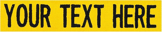 Custom Uniform Name Tapes Solid Colors. Yellow Fabric, 5 Inch Hook Fastener by NORTHERNSAFARI