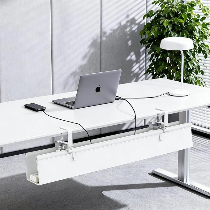 Oxford Cloth Under Desk Cable Management Tray, No-Drill 48" Desk Cable - Image 9