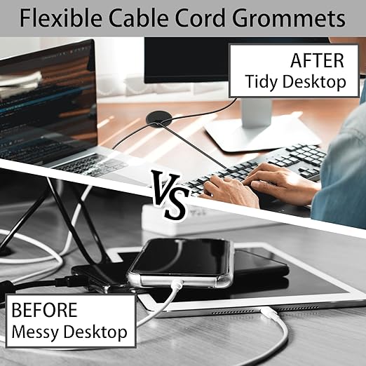 2-3/8 Inch Desk Grommet, 13 Pieces Wire Grommet, Desk Hole Cover - Image 6
