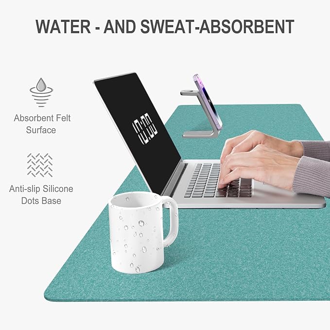 Auhoahsil Felt Desk Mat, Minimalist Large Mouse Pad XL 31.5 x 11.8 in, Desk Matt - Image 5