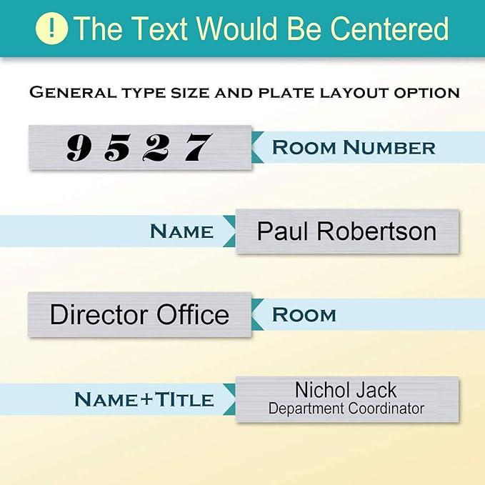 Personalized Office Name Plate 2"x10" Customize Wall Door Sign NamePlate - Image 3