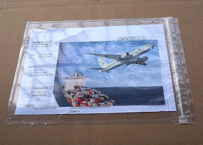 Premium 6.7'' x 10'' Resealable Adhesive Shipping Label/documents Pouches - Image 2