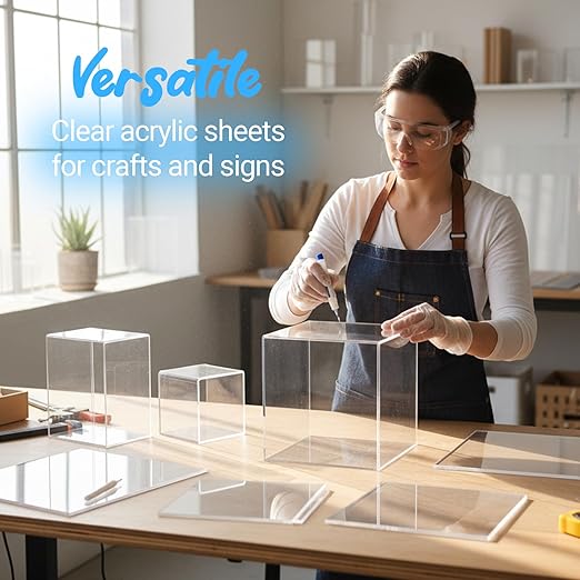 CALPALMY 1/4" Thick Clear Large Acrylic Sheets - Image 6