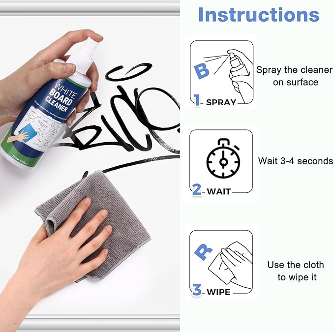 Dansib 16 Pack Whiteboard Cleaner Spray 8.5oz Dry Erase Board Cleaner - Image 6