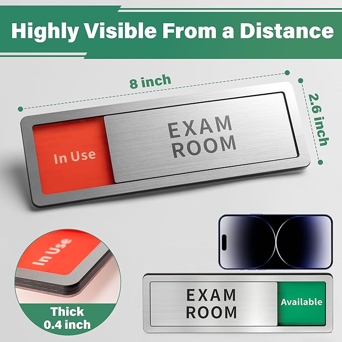 Exam Room Sign, Exam Room Numbers, In Use/Available Slider Door Signs - Image 3