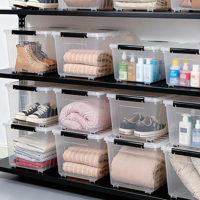 Citylife 82 QT Clear Plastic Storage Bins - Image 8