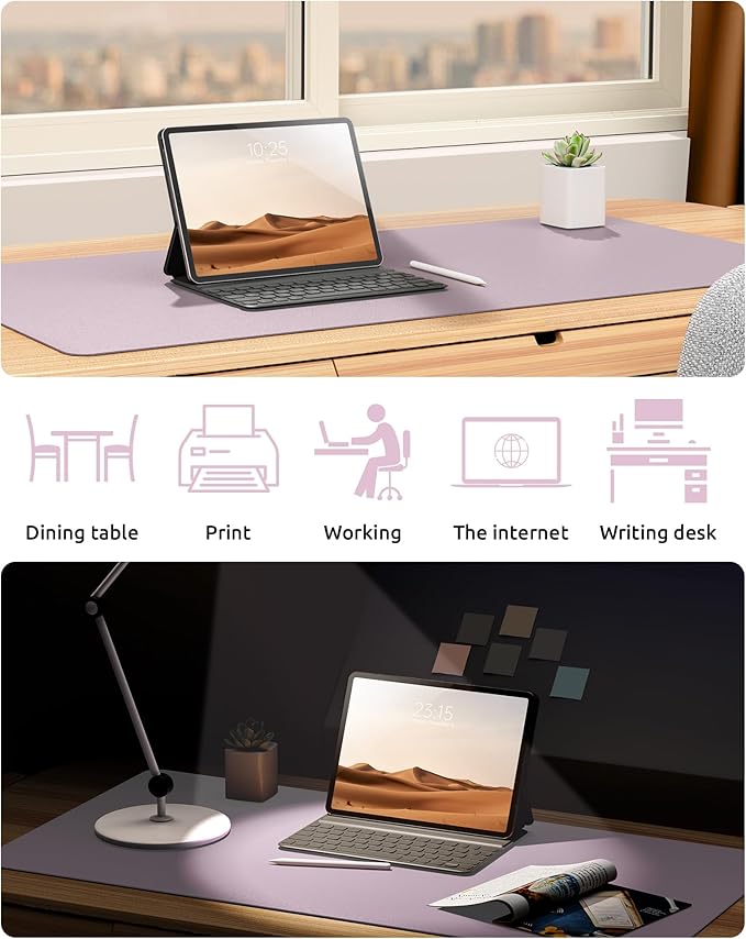 YSAGi Leather Desk Pad Protector, Office Desk Mat, Large Mouse Pad, Non-Slip PU - Image 6