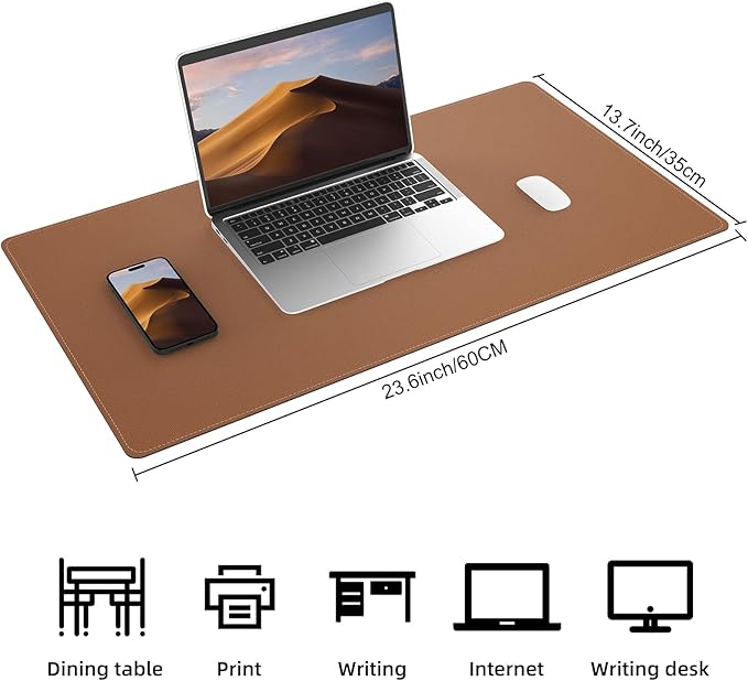 AFIING Dual-Sided Desk Pad, Natural Cork & PU Leather Large Mouse mats - Image 2