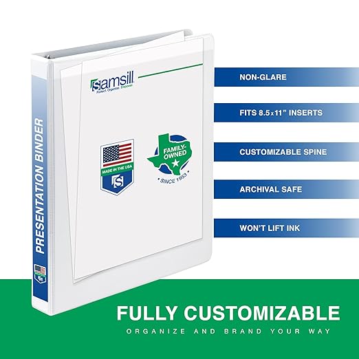 Samsill 1 Inch 3 Ring Binders, Made in USA, Economy Round Ring, 200 Sheet - Image 2