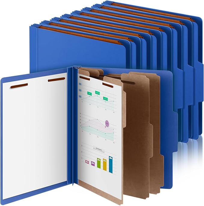 Skyygemm 24 Pcs Classification Folders Letter Size, 3 Divider Pressboard File by Skyygemm