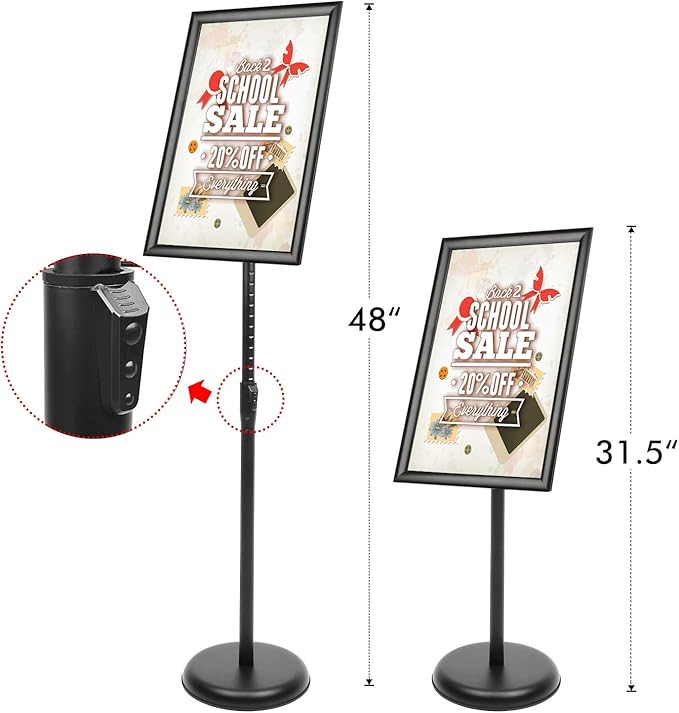 DISPLAYSWORKER Adjustable Poster Sign Stand 11 x 17, Floor-Standing Sign Holder - Image 3