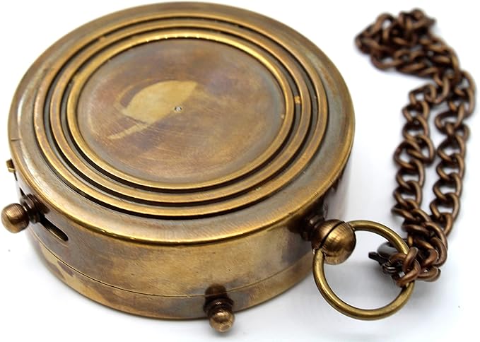 US HANDICRAFTS Home is Wherever Engraved Brass Compass - Image 7