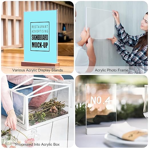 Roowest 3 Pcs 24 x 28 Inch, 1/4 Inch Thick Clear Acrylic Sheets Plastic Panels - Image 5