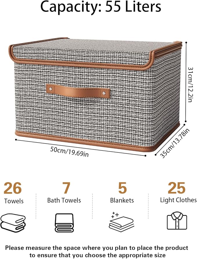 Tuza 4 Pack Storage Bins with Lids, Collapsible Closet Organizer Container - Image 2