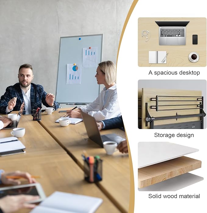 JEHUJD Conference Table, 55.1''Folding Conference Room Table - Image 7