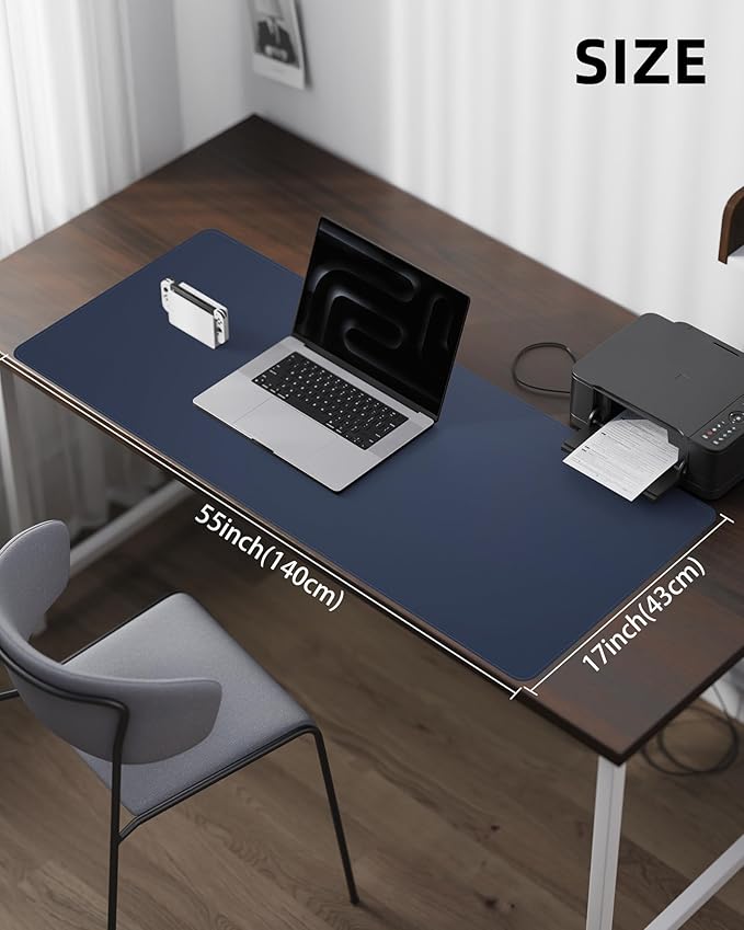 Leather Desk Protector, Large Mouse Pad, Non-Slip Blotter, Waterproof Writing - Image 5