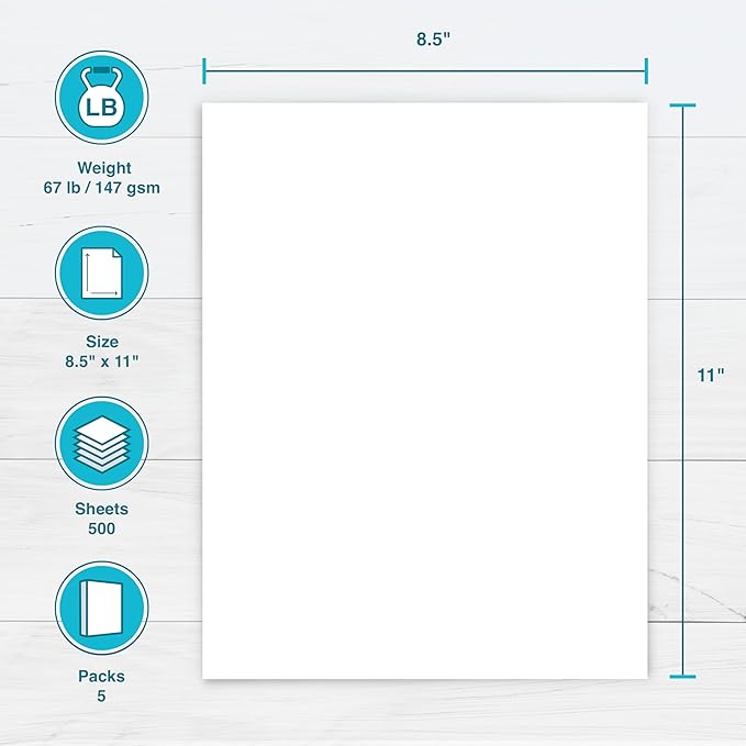 Printworks White Cardstock, 67 lb, 96 Bright, FSC Certified, 500 Sheets - Image 2