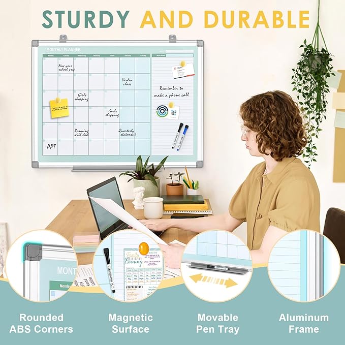 MAKELLO Dry Erase Calendar for Wall 24" x 18", Kitchen and Bedroom - Image 4