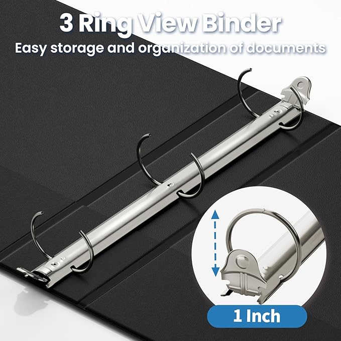 SUNEE Black Binders 1 Inch 24 Pack Bulk - Image 3