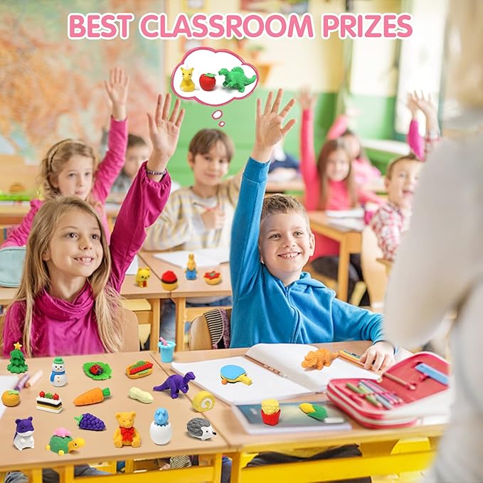 50 Pack Pencil Erasers Animal Eraser - Image 2