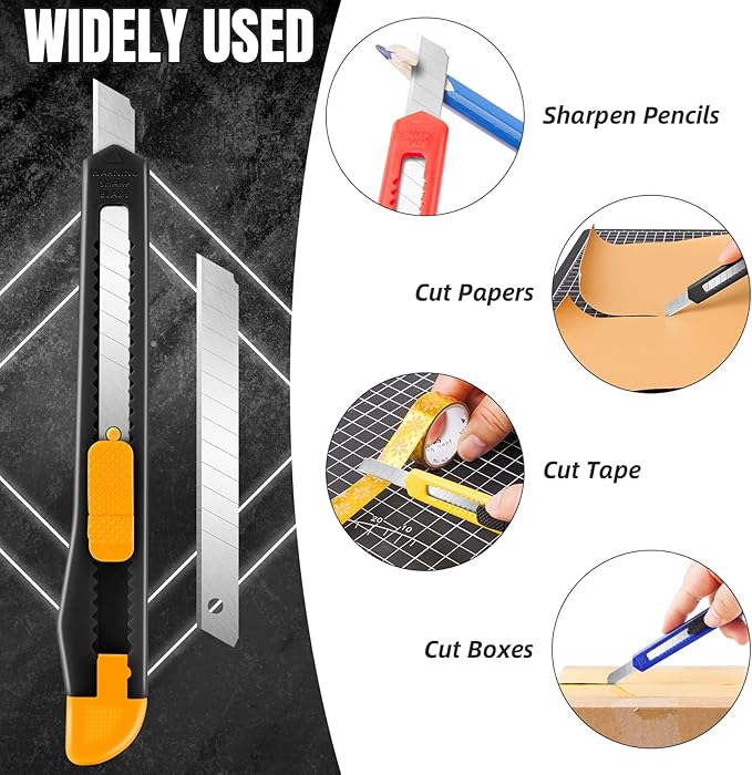 TIFICAL 48 Pack 9mm Box Cutter Retractable Utility Knife, Razor Knife - Image 4