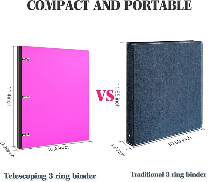 INFUN 1 INCH Telescoping 3 Ring Binder - Image 4