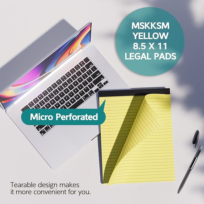 MSKKSM Legal Pads 8.5 x 11, 3 Pack Yellow Note Pads 8.5 x 11 Writing Pads - Image 4