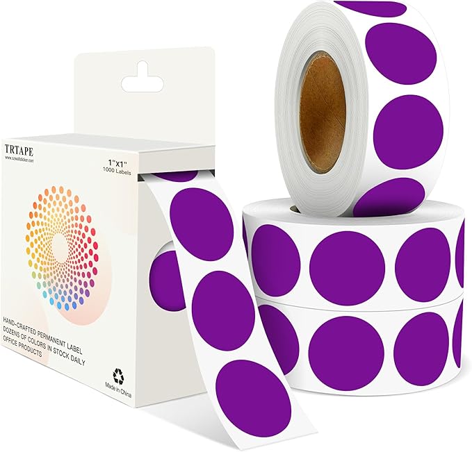 Purple 1 Inch Round Color Coding Labels by Unknown