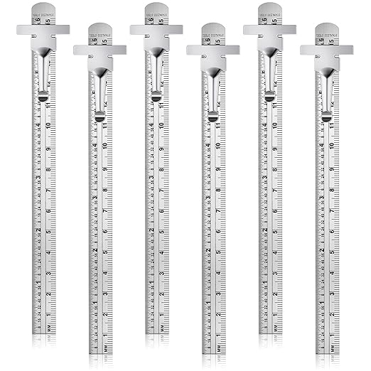 6 Pieces 6 Inch 15 cm Pocket Ruler Flexible Precision Stainless Steel Ruler by Frienda