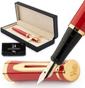 Wordsworth & Black Fountain Pen Set, 18K Gilded Broad Nib, Includes 24 Pack Ink by WordsworthBlack