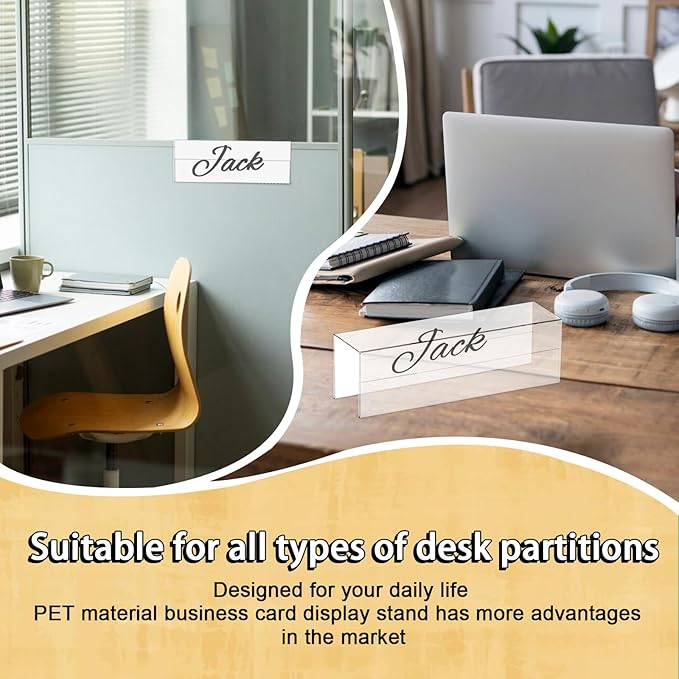 2X8 PET Cubicle Name Plate Holders Cubicle Name Plate Sign Holder Wide 2.2 in - Image 5