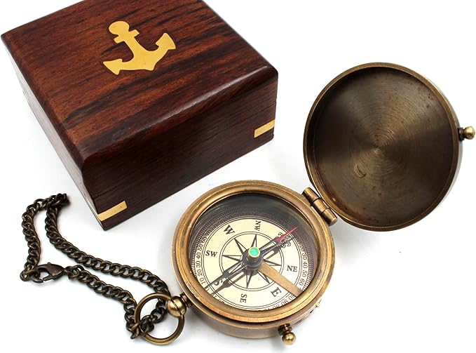 US HANDICRAFTS Brass Compass - Image 8