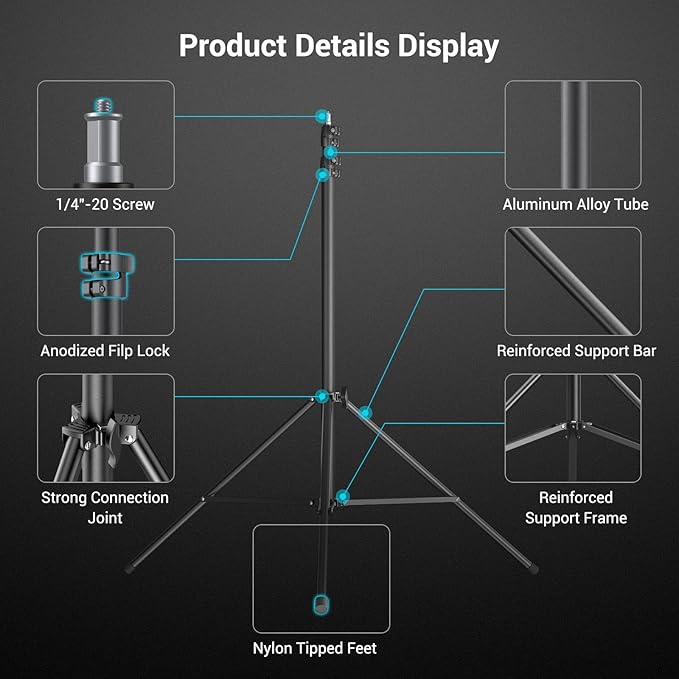 SmallRig 110"/9.2ft Photography Light Stand - Image 5