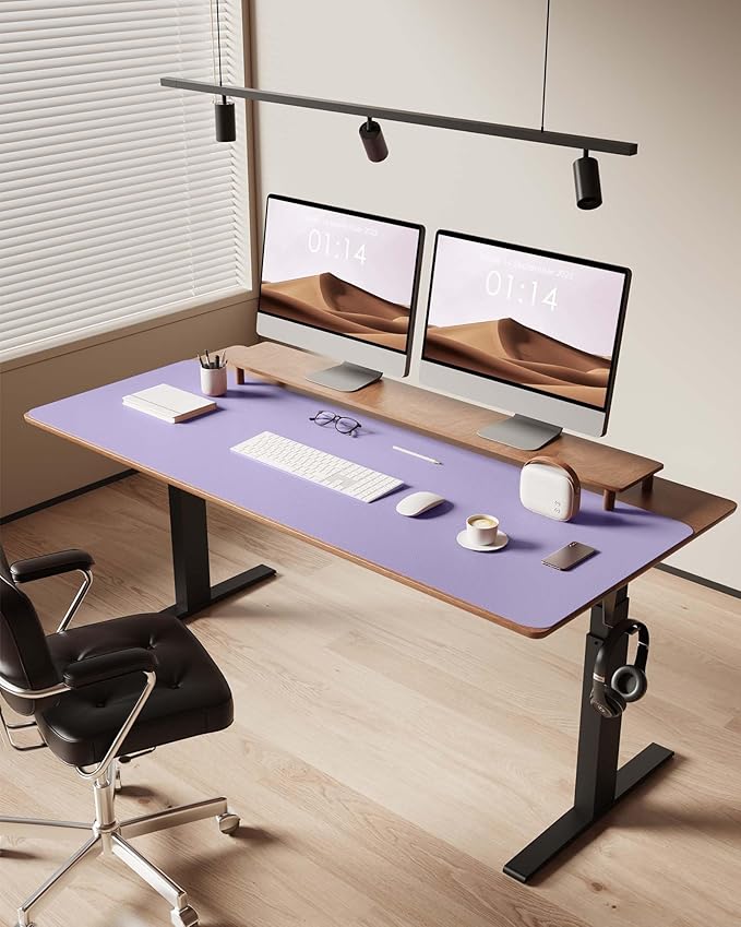 YSAGi Leather Desk Pad Protector, Office Desk Mat, Large Mouse Pad, Non-Slip PU - Image 3