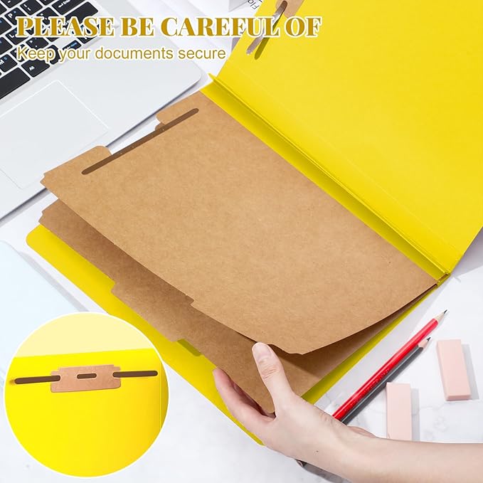 Skyygemm 60 Pcs Classification Folders Letter Size, 2 Divider Pressboard File - Image 4