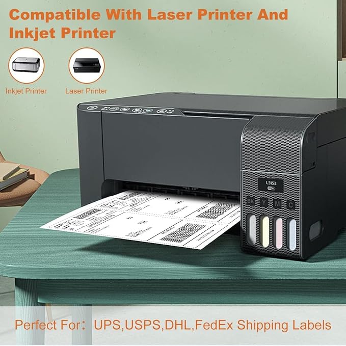 Half Sheet Laser/Ink Jet Shipping Labels UPS FedEx Address Labels - Image 5